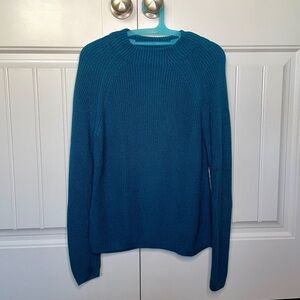 Gorgeous Pendleton Deep Teal Blue Cotton Cashmere Sweater Size M
